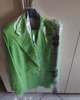 Tailleur Verde da donna made in Italy, tg 46 