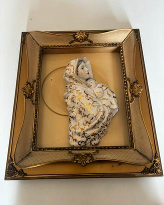 Quadro  Madonna con Gesu bambino in porcellana