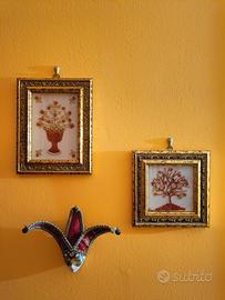 Coppia quadri artigianali in corallo originale 