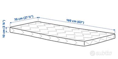 Materasso schiuma per bambini Ikea Underlig 70x160