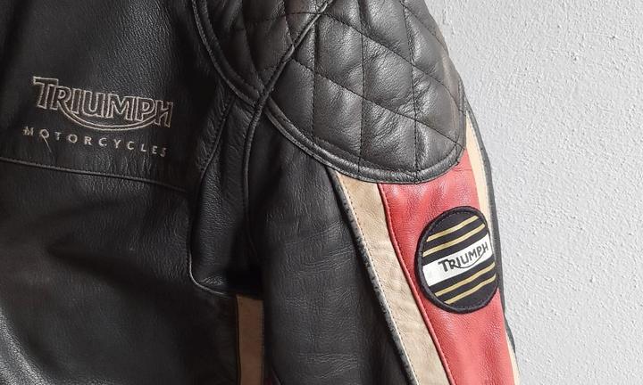 Giubbotto da moto Triumph in pelle vintage