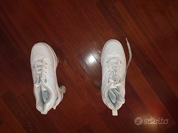 scarpe pattini LDTXH 2 in 1 similpelle bianche