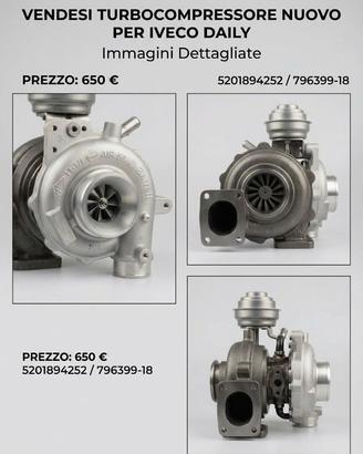 Turbocompressore Iveco Daily 3.0 180 CV Nuovo