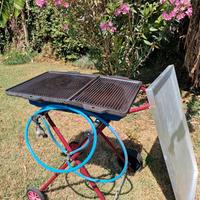 BARBECUE DOPPIE PIASTRE GHISA A GAS