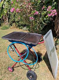 BARBECUE DOPPIE PIASTRE GHISA A GAS