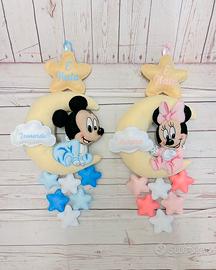 Fiocco nascita Topolino Minnie Simba Dumbo Minou