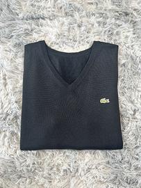 Gilet Lacoste Nero in Lana Scollo a V / Smanicato