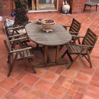 tavolo massello più tavolo ghisa ferro con sedie