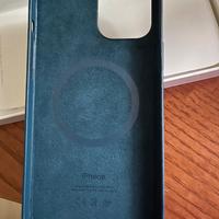 Custodia Iphone in pelle con MagSafe blu scuro