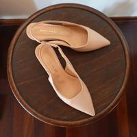 Décolleté slingback nude, usate 1 volta come nuove