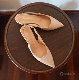 Décolleté slingback nude, usate 1 volta come nuove