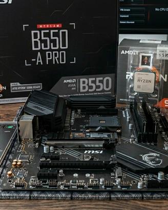  scheda madre MSI B550a-pro+CPU ryzen 9 5950x + RA