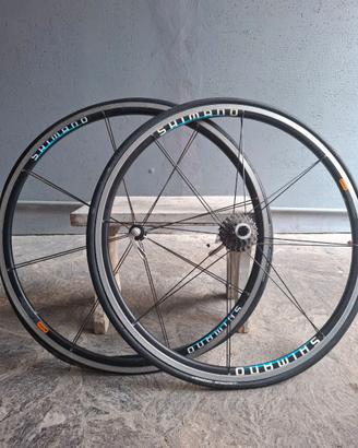 Coppia ruote bicicletta da corsa Shimano