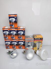 9 lampade spot riflettenti Osram/Philips 25-150W