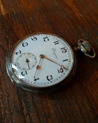 LONGINES ARGENTO Orologio Tasca Cipolla ORIGINALE