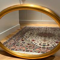 Specchio ovale con cornice oro