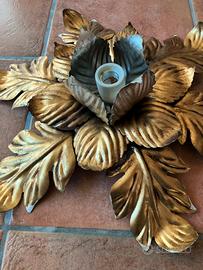 Lampadario foglie oro