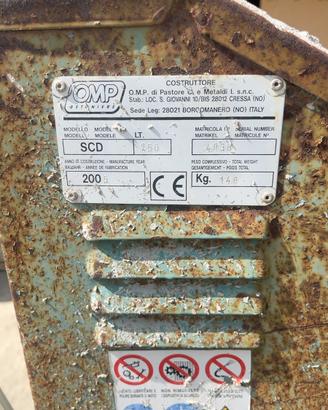 Betoniera OMP SCD 250 litri funzionante