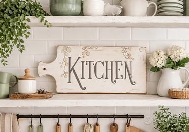 Tagliere Quadretto  "KITCHEN" Stile Shabby