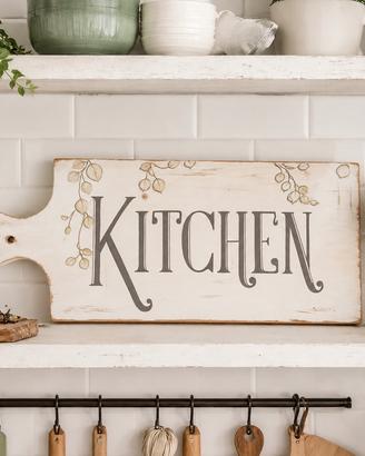 Tagliere Quadretto  "KITCHEN" Stile Shabby