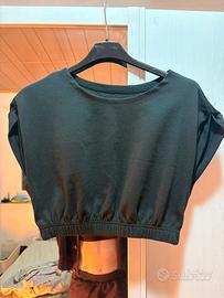 Top crop nero SHEIN XS elasticizzato