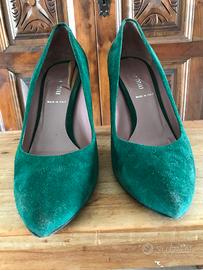 Miu Miu décolleté in camoscio verde