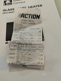 Stufa elettrica con pannello di vetro