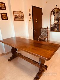 Tavolo Castagno Massello 186x68 cm Lungo e Stretto
