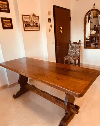 Tavolo Castagno Massello 186x68 cm Lungo e Stretto