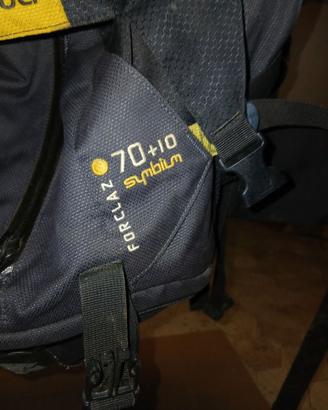 symbium 70+10 forclaz quechua + sacco a pelo