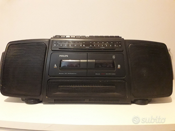 Radio Philips Turbo Basa Generator doppia cassetta