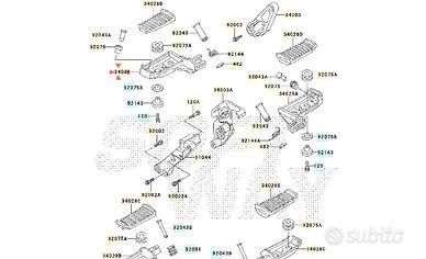 Pedana anteriore Sx Kawasaki GTR 1000 340281198