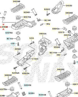 Pedana anteriore Sx Kawasaki GTR 1000 340281198