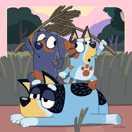 Scatola 3 puzzle "Bluey" da 5 anni in su. Nuova