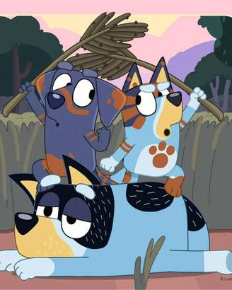 Scatola 3 puzzle "Bluey" da 5 anni in su. Nuova