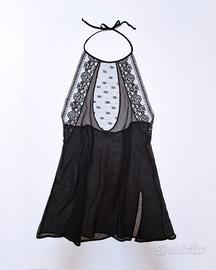 Top La Perla  in crêpe chiffon di seta e pizzo