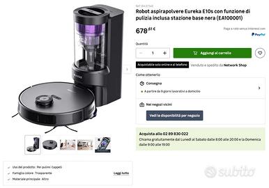 EUREKA NER E10s Robot Aspirapolvere Lavapavimenti