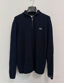 Maglione lacoste mezza zip lana taglia XL blu navy