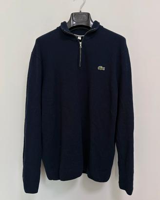 Maglione lacoste mezza zip lana taglia XL blu navy