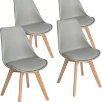 Sedie moderne grige con Gambe in legno