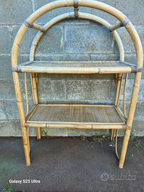 Scaffale mobiletto in bamboo vintage