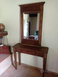 Specchiera in legno massello stile rustico
