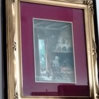 Quadro di Mario Fattori (donna davanti al camino)