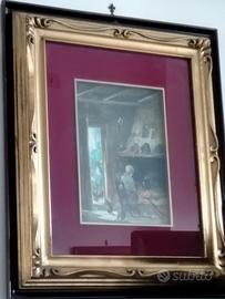 Quadro di Mario Fattori (donna davanti al camino)