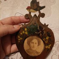 Porta foto liberty sorrentino legno ulivo dipinto