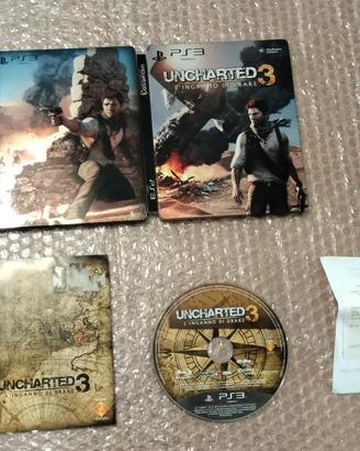 Raro PS3 Uncharted 3 L'inganno di Drake Steelbook
