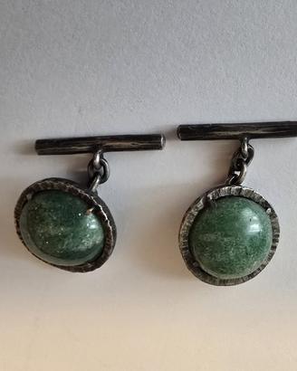 Gemelli da Polso Vintage Artigianali  Pietra Verde