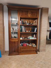 libreria vetrinetta noce