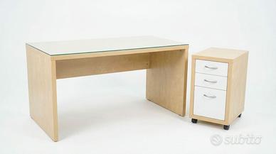 Scrivania Ikea con cassettiera 