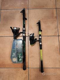 Due Canne da pesca con mulinello